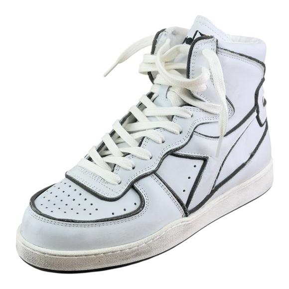 Diadora Heritage Mi Basket Frame Used 'White Black' High-Top Sneakers